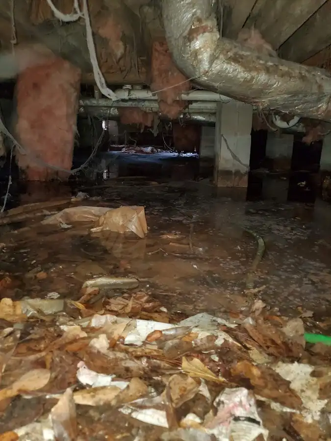Crawl space flood assessment for Commercial Water Damage Restoration in South Miami